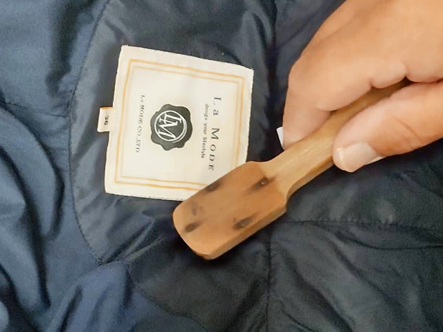 ダウンジャケットの前処理